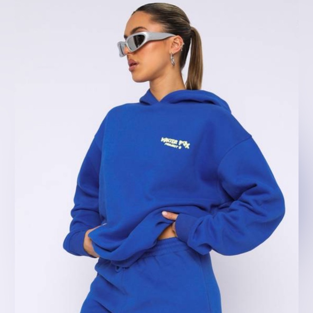 White Fox Project 5 Oversized Hoodie Cobalt